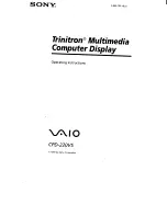 Предварительный просмотр 1 страницы Sony Trinitron CPD-220VS Operating Instructions Manual