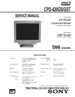 Sony Trinitron CPD-420GS Service Manual предпросмотр