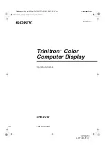 Sony Trinitron CPD-E210 Operating Instructions Manual предпросмотр