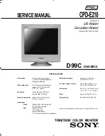 Sony Trinitron CPD-E210 Service Manual предпросмотр