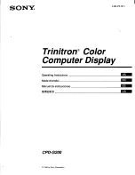 Sony Trinitron CPD-G200 Operating Instructions Manual предпросмотр