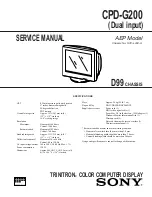 Sony Trinitron CPD-G200 Service Manual предпросмотр