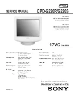 Sony Trinitron CPD-G220R Service Manual предпросмотр