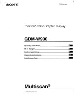 Preview for 1 page of Sony Trinitron GDM-W900 Operating Instructions Manual