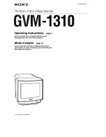 Sony Trinitron GVM-1310 Operating Instructions Manual preview