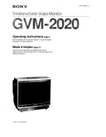 Sony Trinitron GVM-2020 Operating Instructions Manual preview