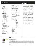 Preview for 2 page of Sony Trinitron HMD-A100 Specifications