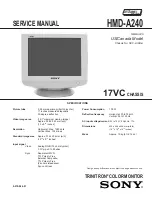 Preview for 2 page of Sony Trinitron HMD-A240 Service Manual