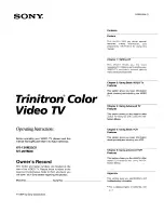 Sony Trinitron KV-13VM20 Operating Instructions Manual предпросмотр