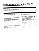 Preview for 4 page of Sony Trinitron KV-13VM20 Operating Instructions Manual