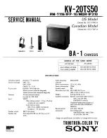 Предварительный просмотр 1 страницы Sony Trinitron KV-20TS50 Service Manual