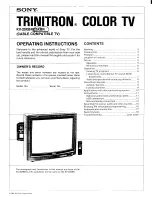 Предварительный просмотр 1 страницы Sony Trinitron KV-20XBR Operating Instructions Manual