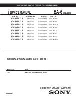 Предварительный просмотр 1 страницы Sony TRINITRON KV-21FA315 Service Manual