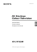 Предварительный просмотр 1 страницы Sony TRINITRON KV-21FX20R Instruction Manual