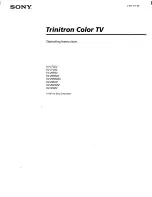 Sony Trinitron KV-27S22 Operating Instructions Manual preview