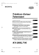 Sony Trinitron KV-29XL71K Operating Instructions Manual предпросмотр