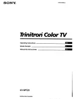 Sony Trinitron KV-9PT20 Operating Instructions Manual preview