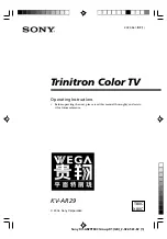 Sony Trinitron KV-AR29 Operating Instructions Manual preview