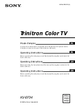 Предварительный просмотр 1 страницы Sony Trinitron KV-EF34M90 Operating Instructions Manual