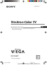 Sony Trinitron KV-HW21 Operating Instructions Manual preview