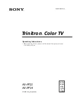 Sony Trinitron KV-PF14 Operating Instructions Manual предпросмотр