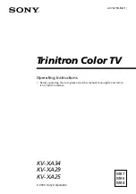 Sony Trinitron KV-XA25 Operating Instructions Manual предпросмотр