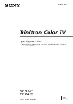 Sony Trinitron KV-XA29 Operating Instructions Manual preview