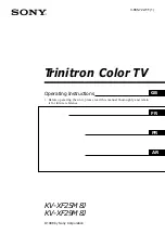 Предварительный просмотр 1 страницы Sony TRINITRON KV-XF29M8J Operating Instructions Manual