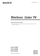 Предварительный просмотр 1 страницы Sony Trinitron KV-XG25 Operating Instructions Manual