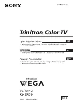 Preview for 1 page of Sony TRINITRON KV-XJ29M80 Operating Instructions Manual