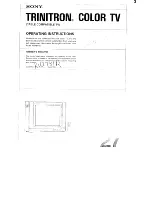 Preview for 1 page of Sony Trinitron KV2781R Operating Instructions Manual