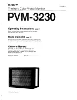 Sony Trinitron PVM-3230 Operating Instructions Manual preview