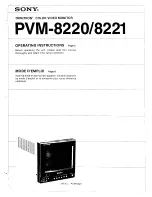 Sony Trinitron PVM-8220 Operating Instructions Manual preview