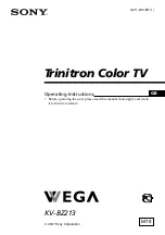 Sony Trinitron WEGA KV-BZ213 Operating Instructions Manual preview