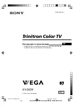 Предварительный просмотр 1 страницы Sony Trinitron WEGA KV-DZ29 Operating Instructions Manual