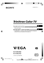 Sony Trinitron WEGA KV-SW292 Operating Instructions Manual preview