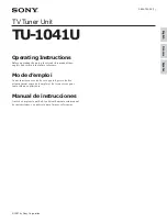 Sony TU-1041U Operating Instructions Manual preview