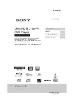 Предварительный просмотр 1 страницы Sony UBP-UX80 Operating Instructions Manual