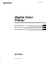 Предварительный просмотр 1 страницы Sony UP-D70A Series Operating Instructions Manual