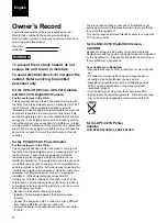 Предварительный просмотр 2 страницы Sony UPX-C21 Operating Instructions Manual