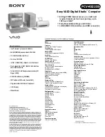 Sony Vaio Digital Studio PCV-R522DS Specifications preview