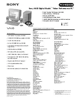 Sony VAIO Digital Studio PCV-R536DS Specifications preview