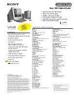 Sony VAIO Digital Studio PCV-RX490TV Specification Sheet предпросмотр