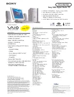 Preview for 1 page of Sony VAIO Digital Studio PCV-RX752 Specifications