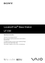 Предварительный просмотр 1 страницы Sony Vaio LocationFree LF-V30 Operating Instructions Manual