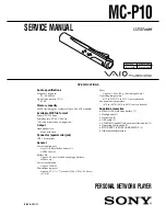 Sony VAIO Music Clip MC-P10 Service Manual preview