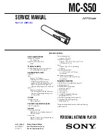 Sony VAIO Music Clip MC-S50 Service Manual preview