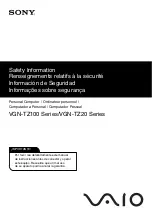 Sony Vaio PCG-4M4L Safety Information Manual preview