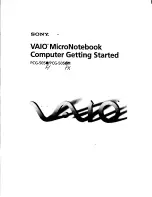 Предварительный просмотр 1 страницы Sony VAIO PCG-505F Getting Started Manual