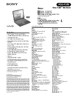 Preview for 1 page of Sony VAIO PCG-F370 Specifications